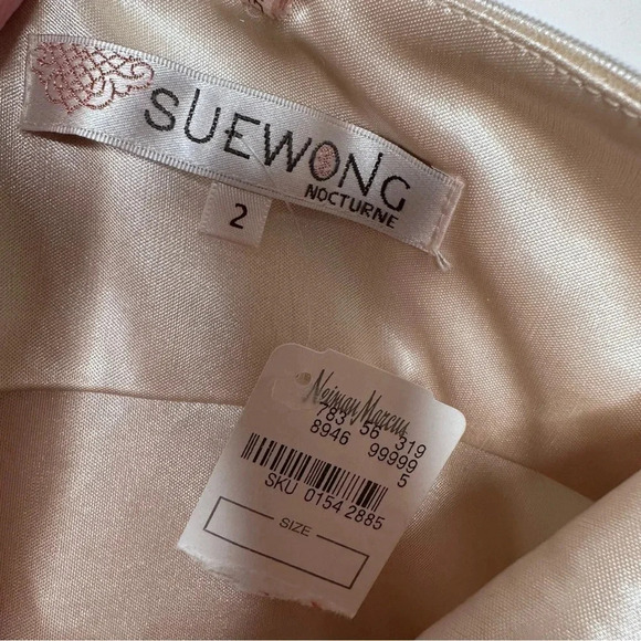 Sue Wong NWT Strapless Pleated Organza Embellished Cocktail Dress Size 2 - Picture 8 of 12